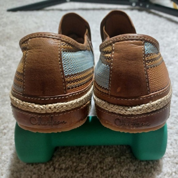 COLE HAAN Men\'s Striped Canvas & Leather Slip On Shoes